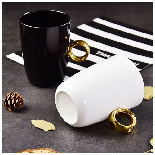 金手柄陶瓷马克杯水杯 欧式描金陶瓷马克杯 来图定做